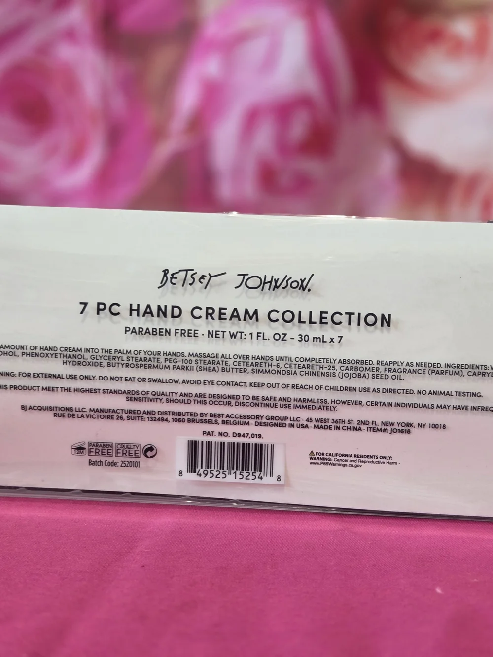 Betsey Johnson 7pc Vivid Rose & Floral Hand Cream Collection - Pink